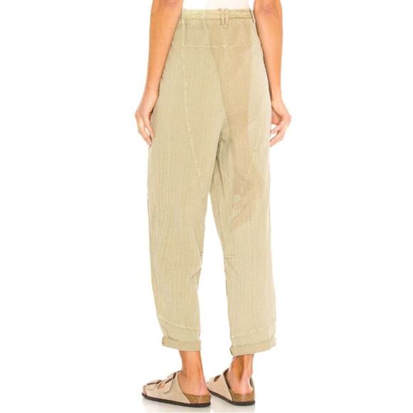 Free People Linen Cotton Cargo Button-Fly Pants Relaxed Slouchy - Picture 2 of 7